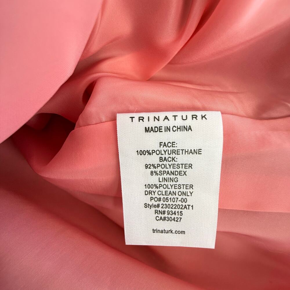 Trina Turk NWT Andre Pink‎ Faux Patent Leather Jacket Sz 8 - Picture 9 of 15
